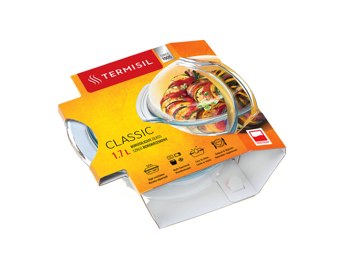 Naczynie żaroodporne okrągłe 1,7l z pokrywą - Termisil Classic