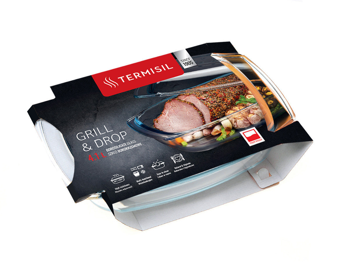 Naczynie żaroodporne 4,1l z pokrywą - Termisil Grill&Drop