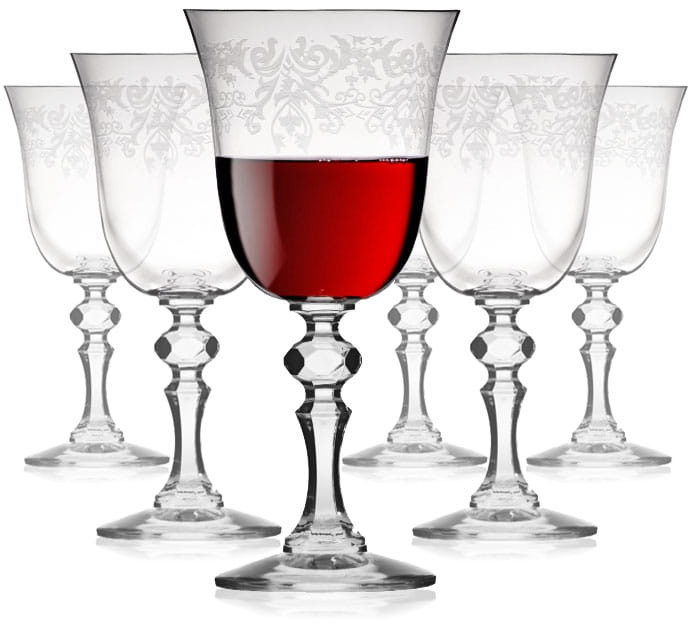 KRISTA DECO Kieliszki do wina czerwonego 220 ml | komplet 6