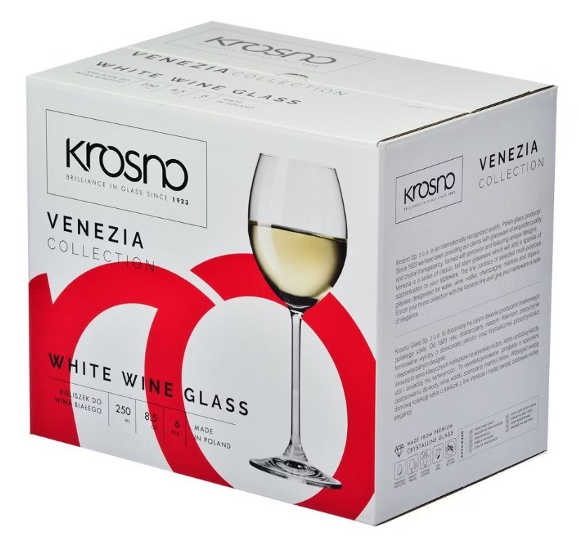 Komplet kieliszków do wina białego 250ml (6 szt.) Krosno - Venezia