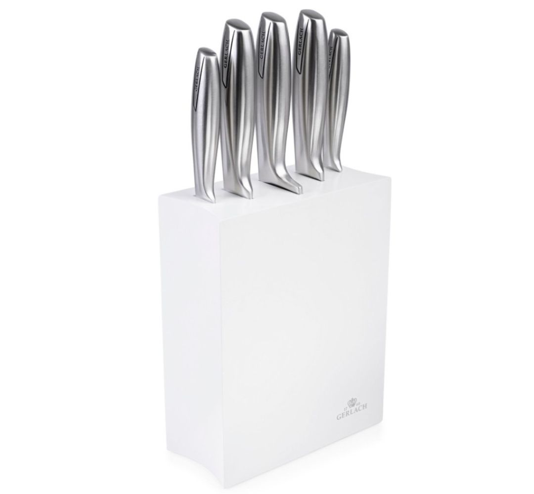 Komplet noży w bloku 5 sztuk Gerlach - Modern White - obrazek 2