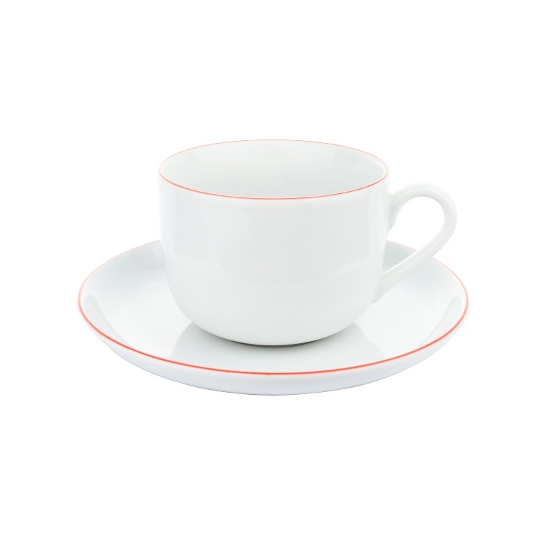 Filiżanka ze spodkiem 450 ml / 18 cm Karolina - Nora czerwona linia