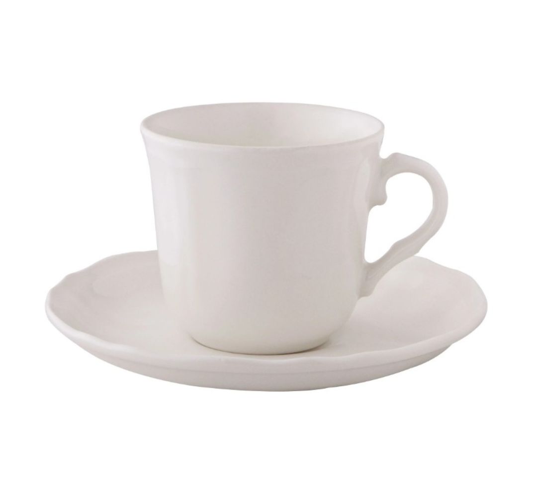 Filiżanka ze spodkiem Castel 220ml/15 cm Bogucice - Gino Cream 1229 ecru