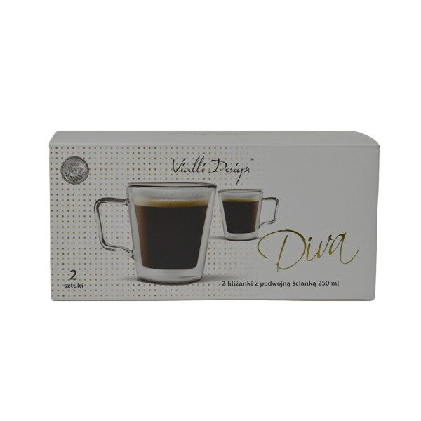 Komplet 2 szklanek z podwójną ścianką 250 ml Vialli Design - Diva