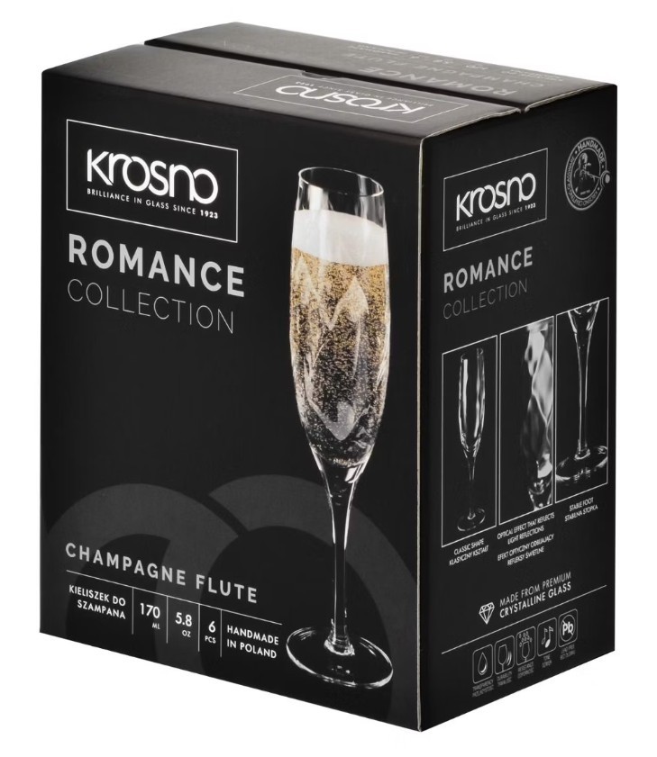 Kieliszek do szampana 170 ml (1 szt.) Krosno - Romance
