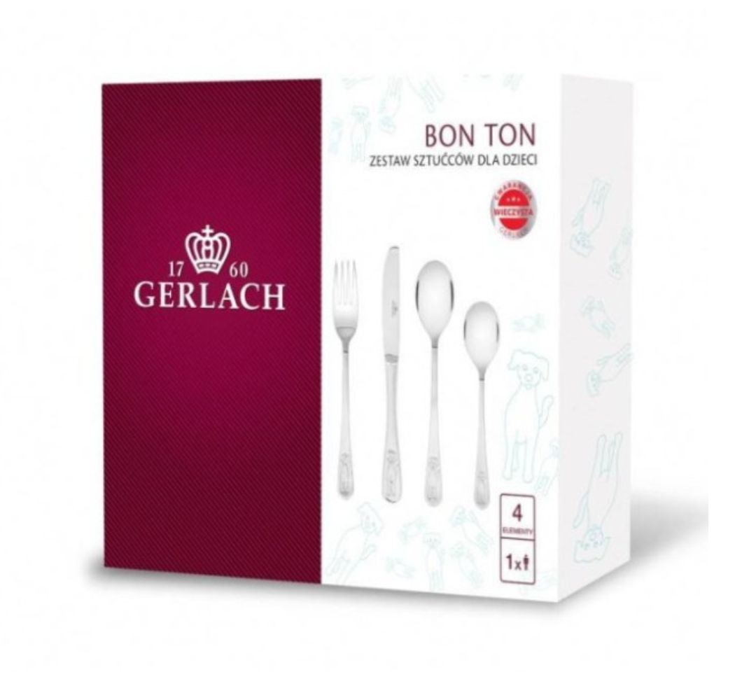 Komplet sztućców dziecięcych 4 szt Gerlach - Bon Ton Pieski - obrazek 3