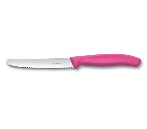 Nóż różowy z ząbkami 11 cm Victorinox - Swiss Classic