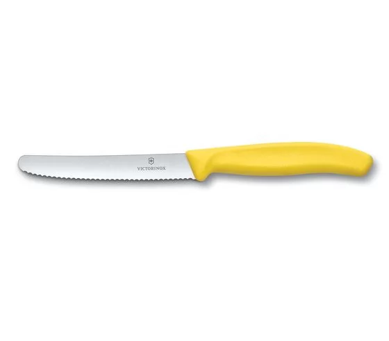 Nóż żółty z ząbkami 11 cm Victorinox - Swiss Classic