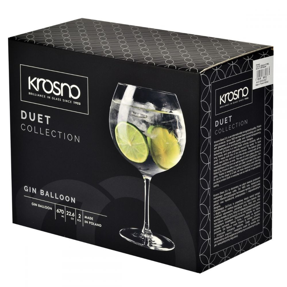 Komplet Gin&Tonic DUET Krosno 670 ml.
