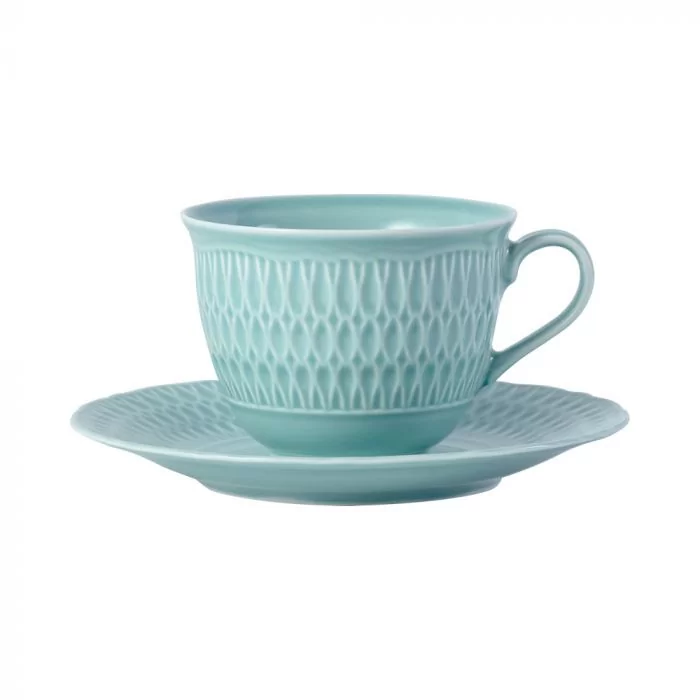 Filiżanka ze spodkiem 250 ml / 16 cm Ćmielów - Sofia LB05 Zielony (Morski)