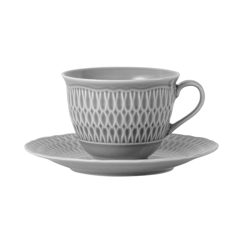 Filiżanka ze spodkiem 250 ml / 16 cm Ćmielów - Sofia LB01 Szary