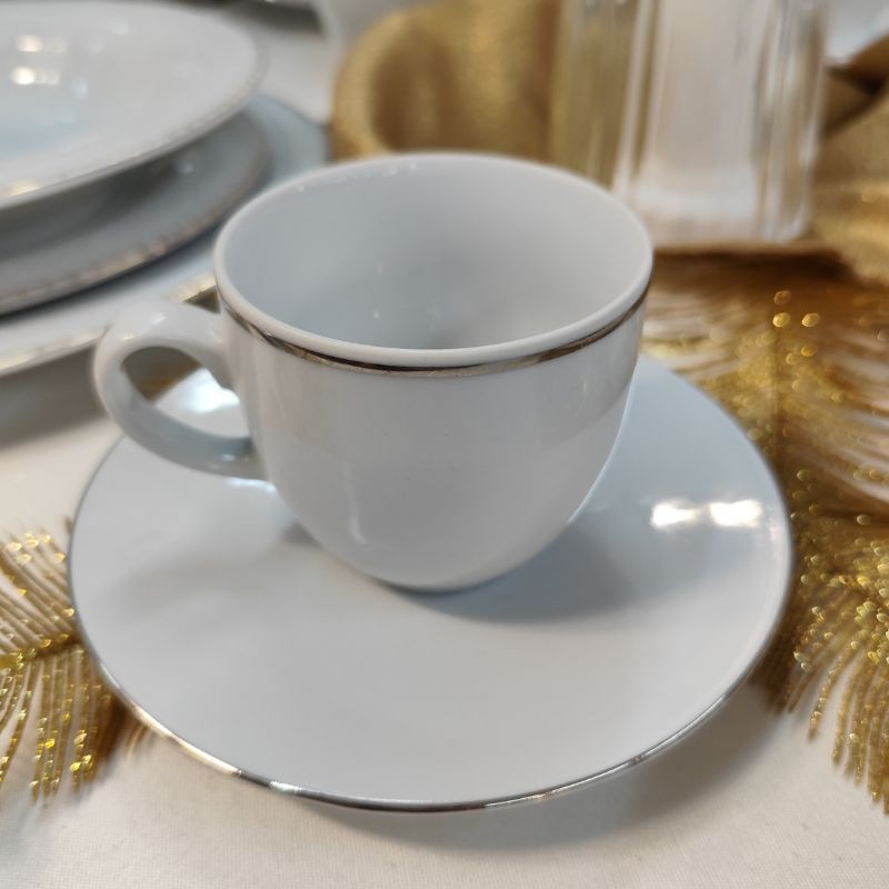 Filiżanka ze spodkiem 200 ml/14,5 cm Karolina - ZEN 23012 platyna