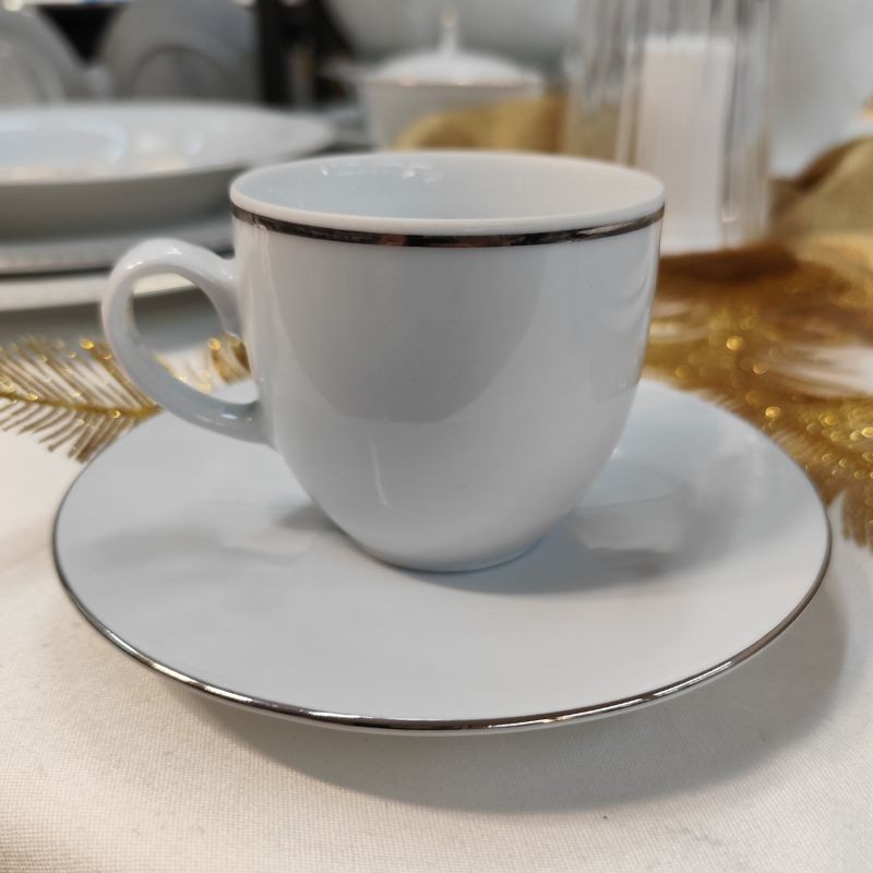 Filiżanka ze spodkiem 200 ml/14,5 cm Karolina - ZEN 23012 platyna