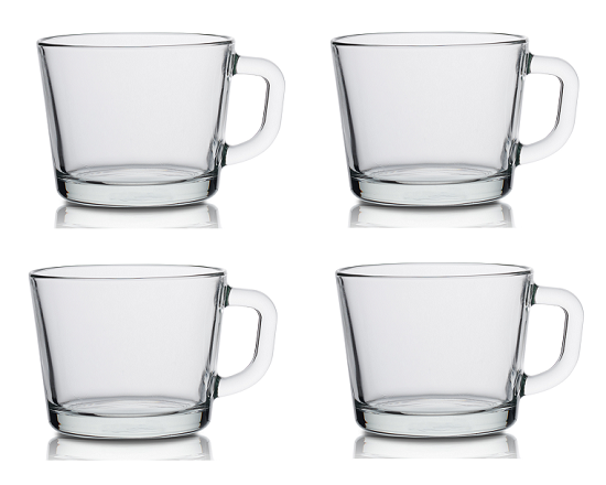 Komplet kubków z uchem 450ml/4szt - Trend Glass Lena