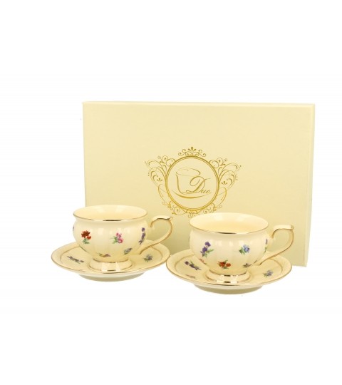 Komplet 2 filiżanek ze spodkami espresso England 120 ml