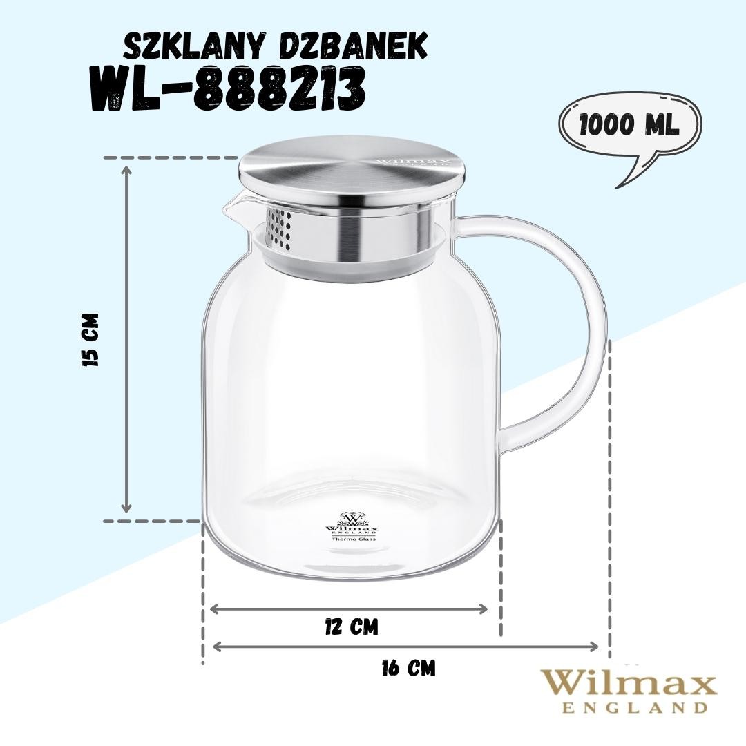 Dzbanek żaroodporny z metalową pokrywką 1000 ml Wilmax