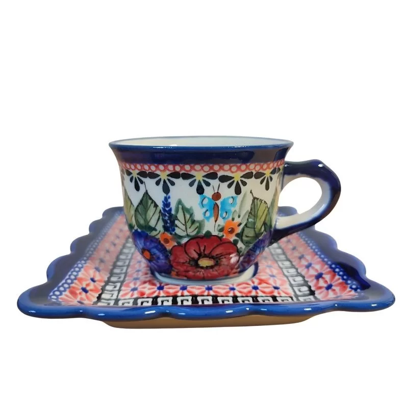 Filiżanka ze spodkiem 150ml/14cm dek. 149art - Bolesławiec