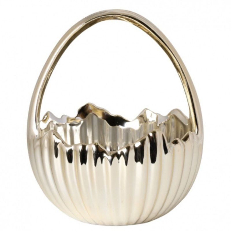 Koszyczek ceramiczny złoty 15 cm