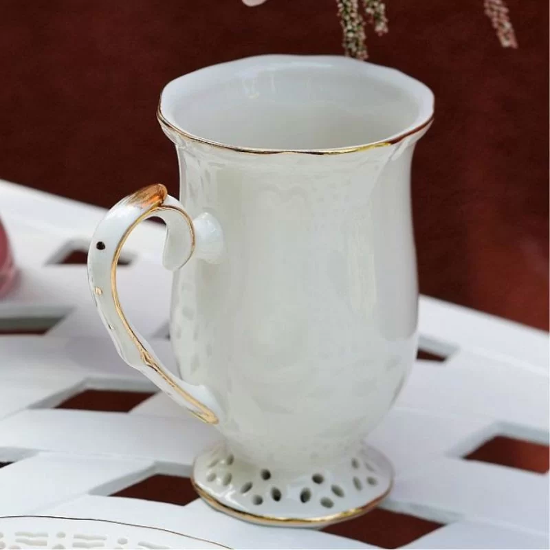 Kubek porcelanowy 300 ml Villa Italia - Clara Gold Ivory