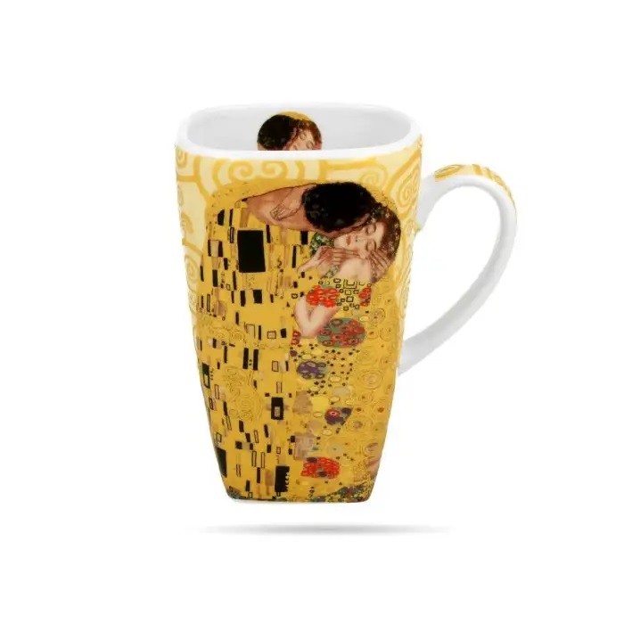 Kubek kwadratowy The Kiss Ecru by Gustav Klimt 630 ml