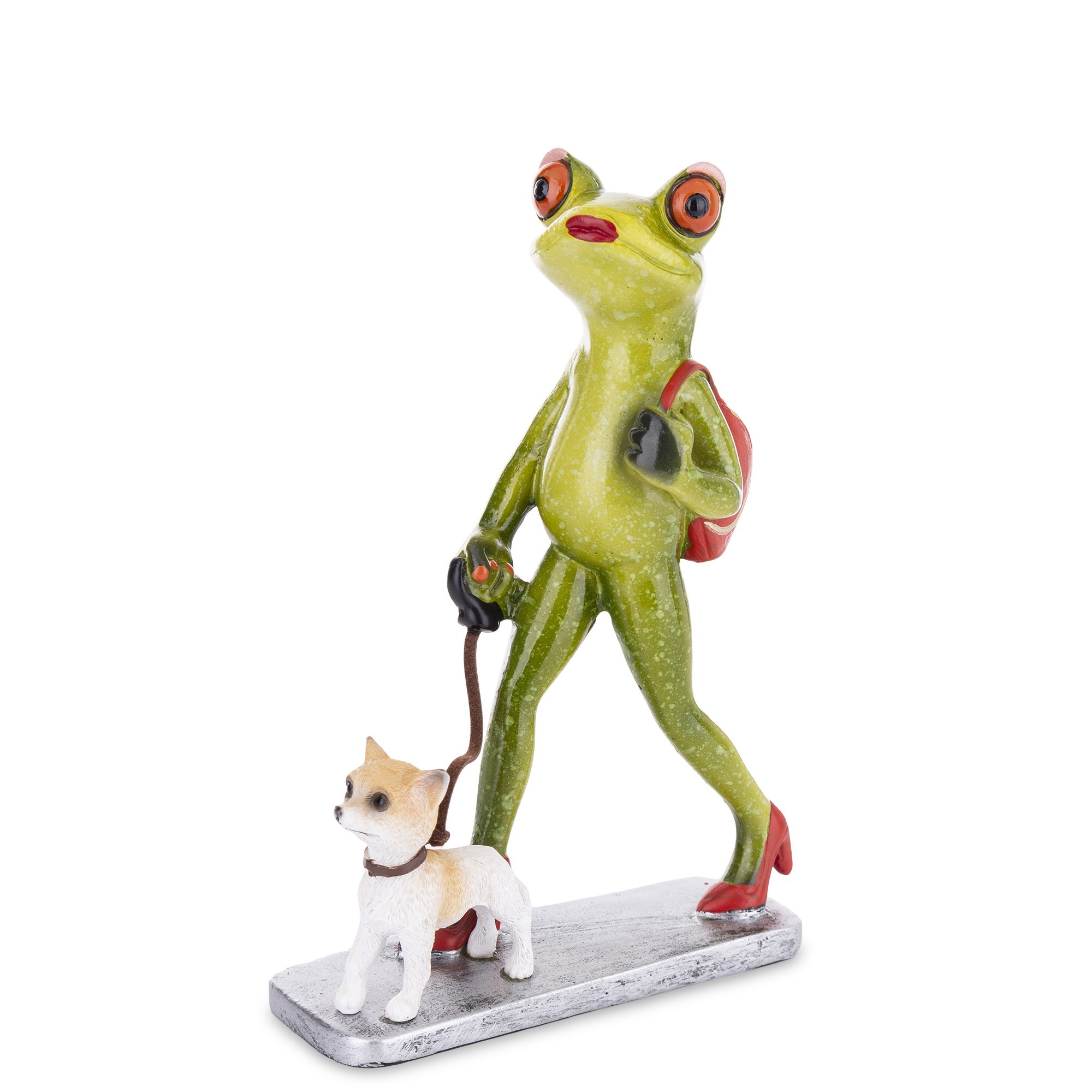 Figurka Żaba Dama z Pieskiem 16 cm