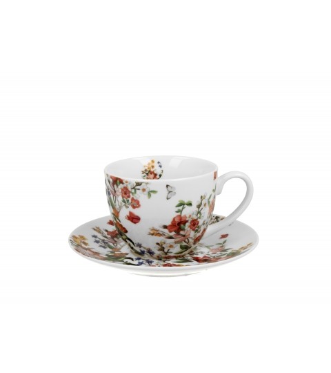 Filiżanka ze spodkiem Vintage Flowers White 250 ml