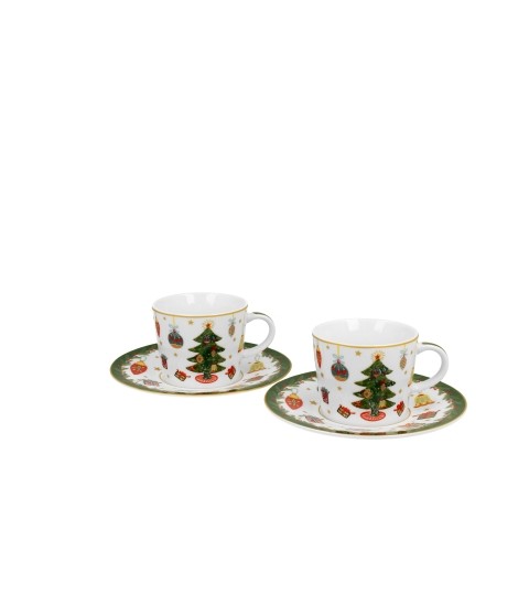 Komplet 2 filiżanek espresso Christmas Tree 90 ml
