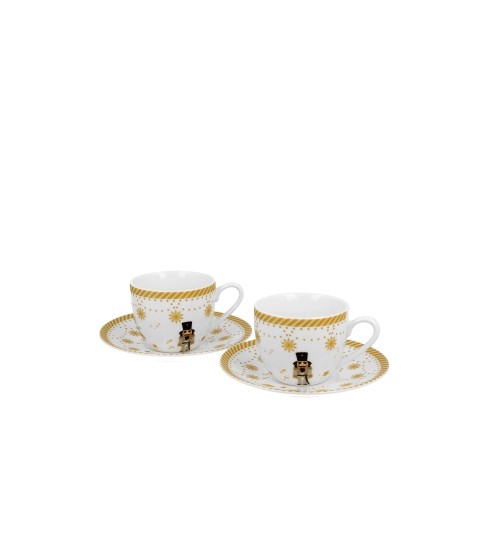 Komplet 2 filiżanek ze spodkami Christmas Ballerina 280 ml
