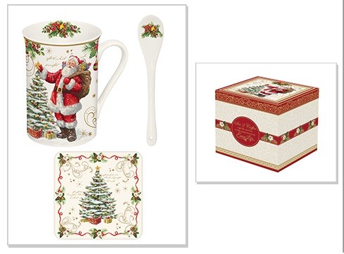 Kubek świąteczny z łyżeczką 250 ml
