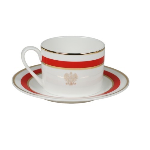 As Ćmielów - Filiżanka Iza biało czerwona 200 ml