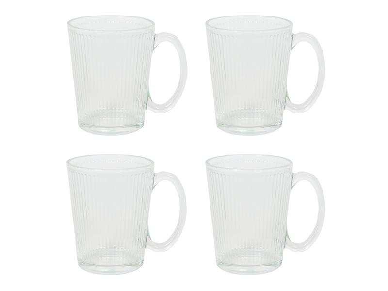 Komplet 4 kubków szklanych 300 ml