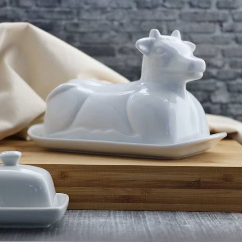 Maselniczka porcelanowa z pokrywką 21 cm