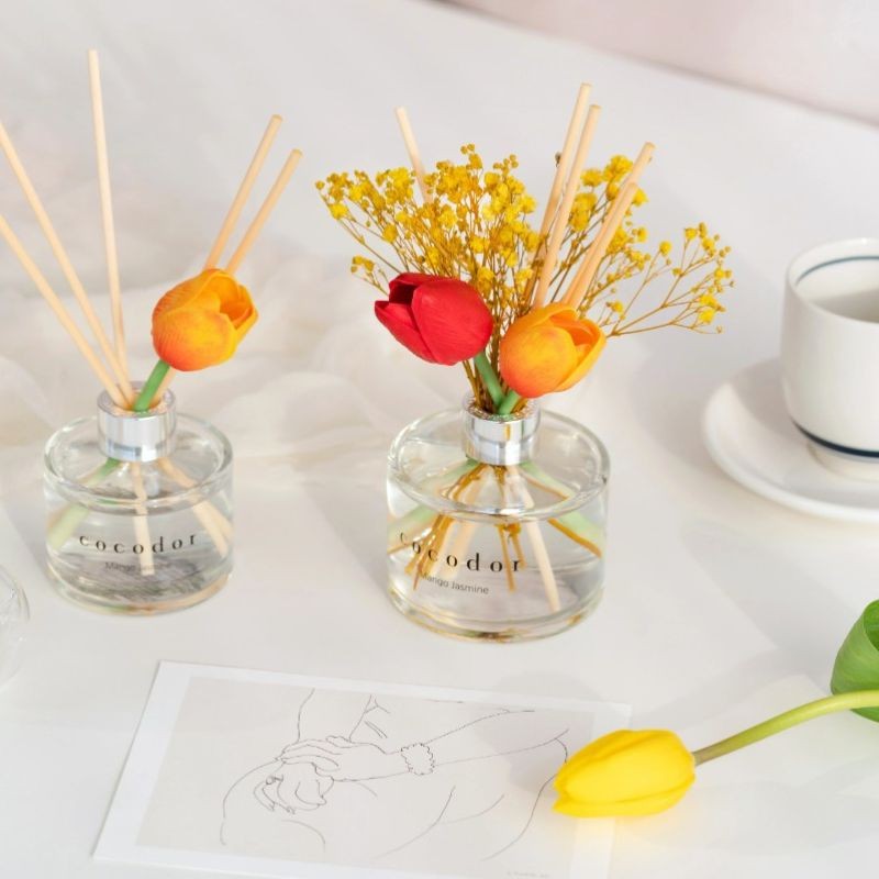 Dyfuzor zapachowy z patyczkami i kwiatami 200 ml Cocodor - Flower Tulip