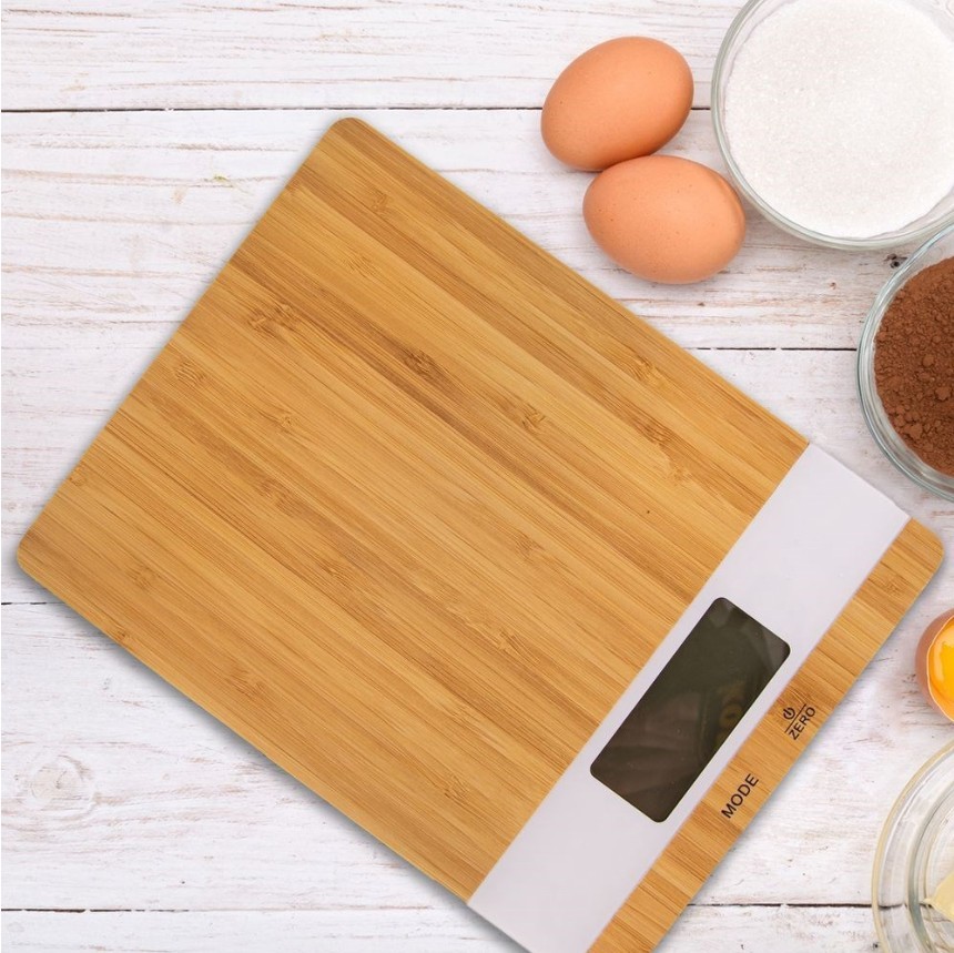 Waga kuchenna bambusowa elektroniczna płaska 5 kg Orion - Whiteline