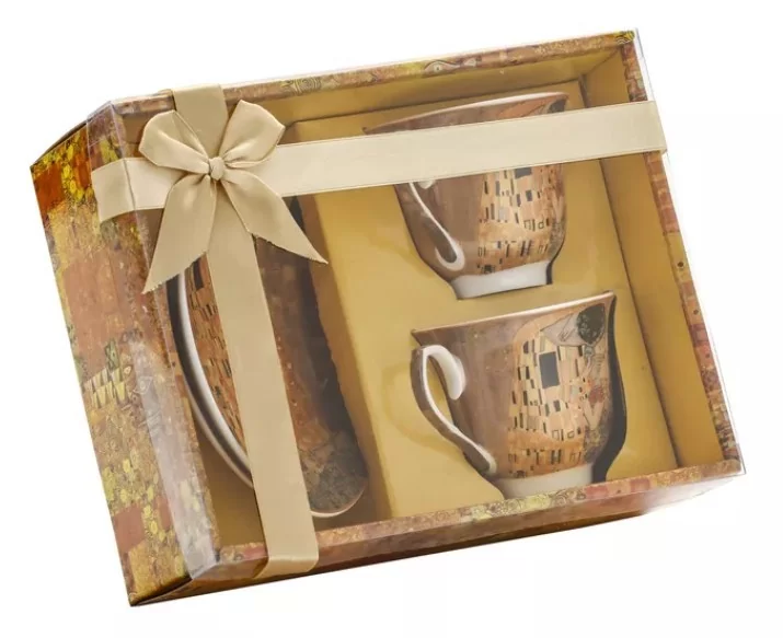Komplet 2 filiżanek ze spodkami 250 ml Marco Polo - Klimt The Kiss
