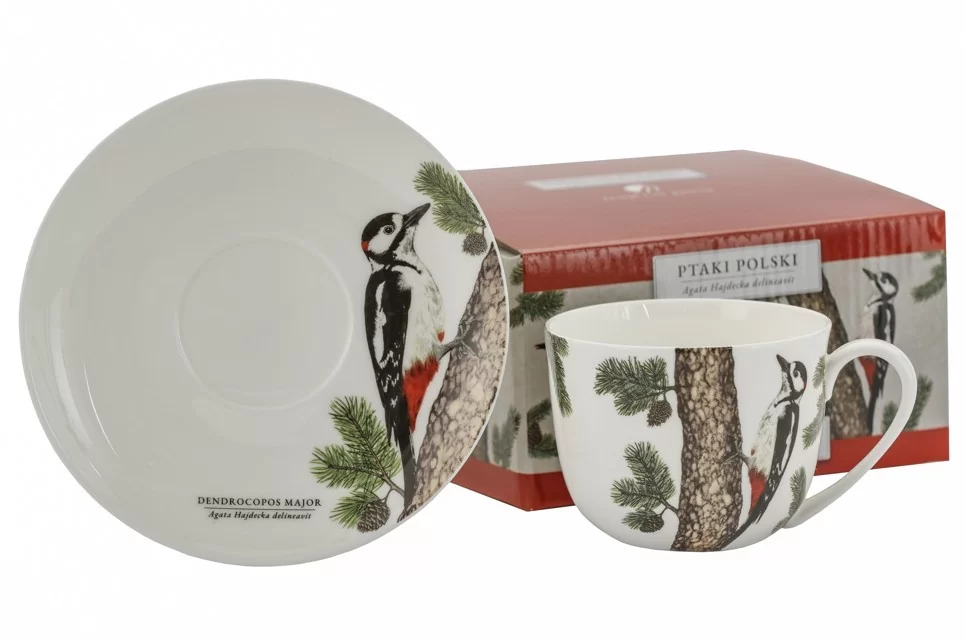 Filiżanka ze spodkiem 300 ml Marco Polo - Dzięcioł Duży