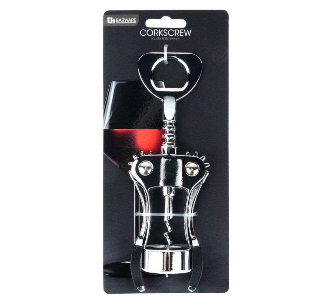 Korkociąg do wina metalowy 19,5 cm - Orion - obrazek 3