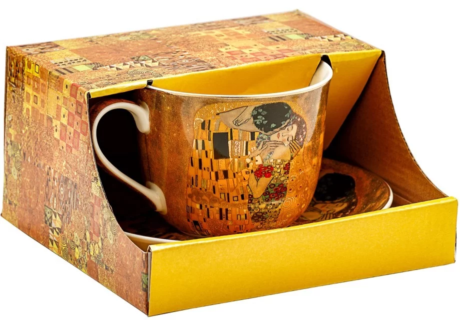 Filiżanka jumbo ze spodkiem 350 ml Marco Polo - Klimt The Kiss