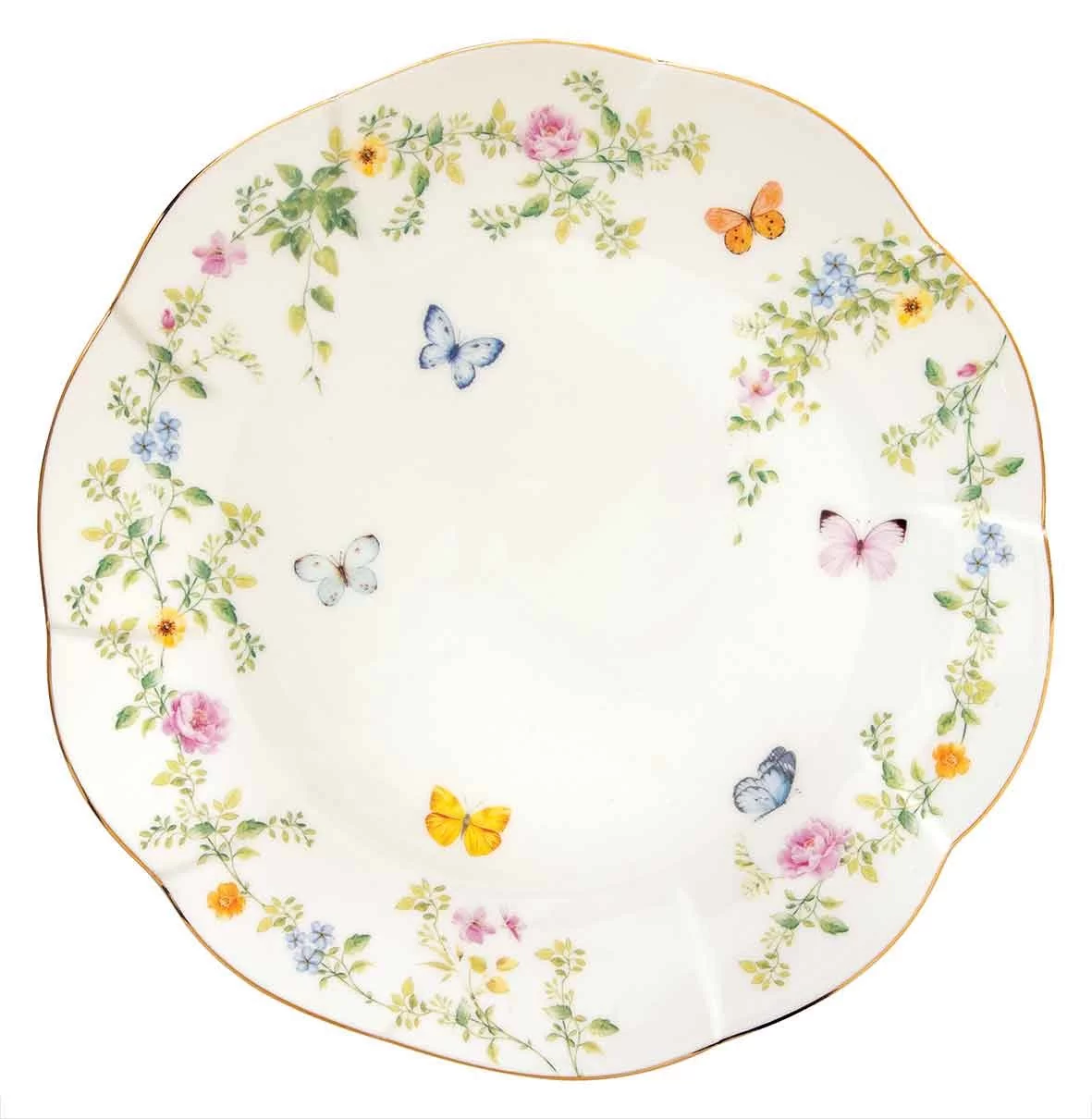 Talerz z włoskiej porcelany 27 cm Marco Polo - Motyle