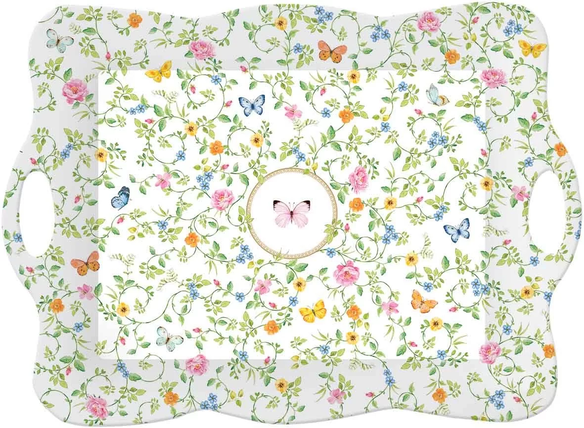 Taca z uchwytami z melaminy 53×38 cm Marco Polo - Motyle