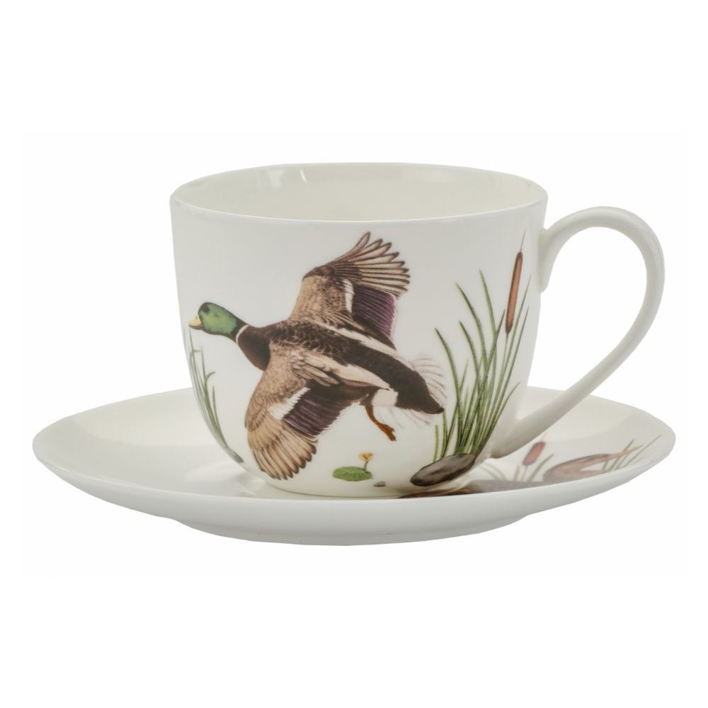 Filiżanka ze spodkiem ptaki polskie 300 ml Marco Polo - Kaczka - obrazek 3