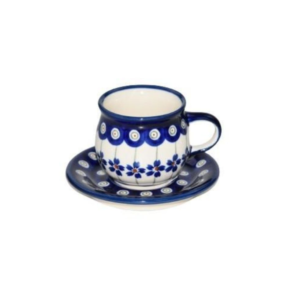 Filiżanka ze spodkiem espresso 70ml dek. 166a – Bolesławiec