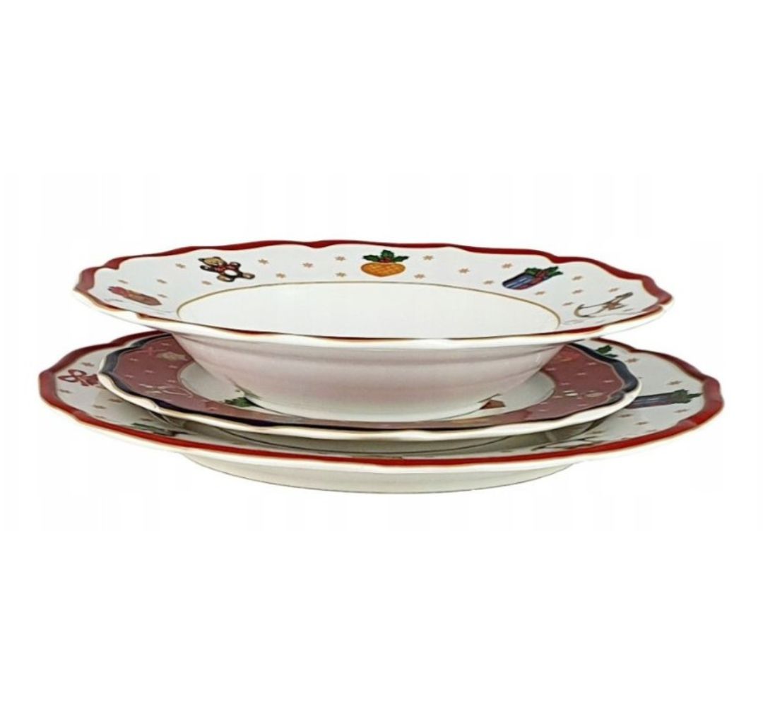 Komplet 3 talerzy 27 cm Bogucice – Cicha Noc Czerwony - obrazek 2