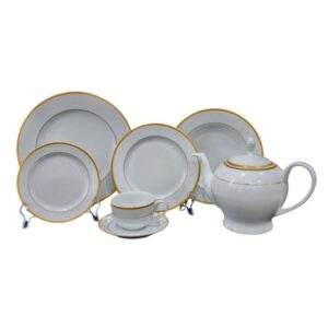 Serwis obiadowo herbaciany na 12 osób 81 el. Bogucice – Hanna Gold 1249