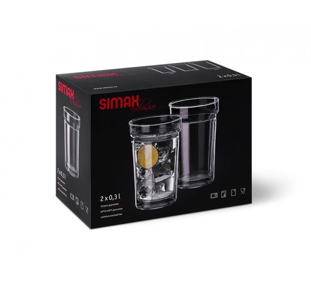 Komplet 2 szklanek żaroodpornych z podwójną ścianką 400 ml Simax – Dual - obrazek 2