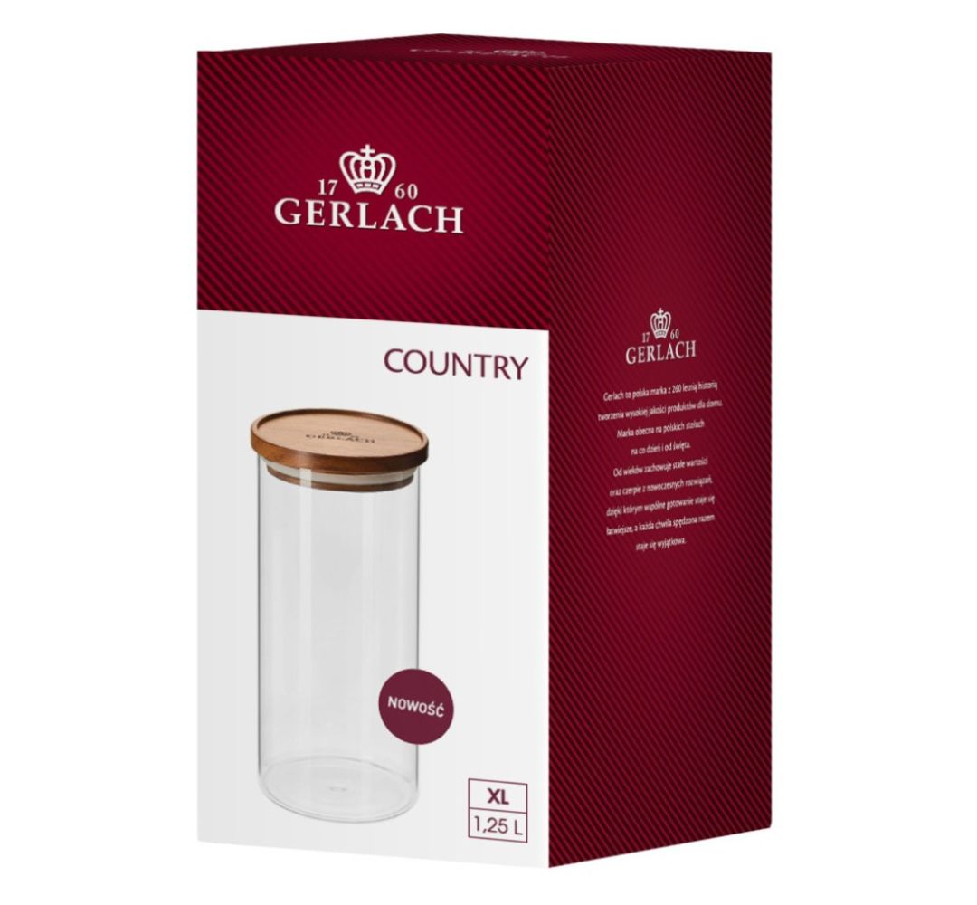 Pojemnik hermetyczny z akacjową pokrywką 1,25l Gerlach - Country - obrazek 3