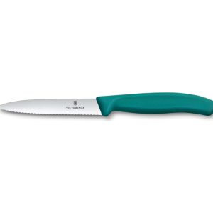 Nóż ząbkowany zielony 10cm Victorinox - Swiss Classic