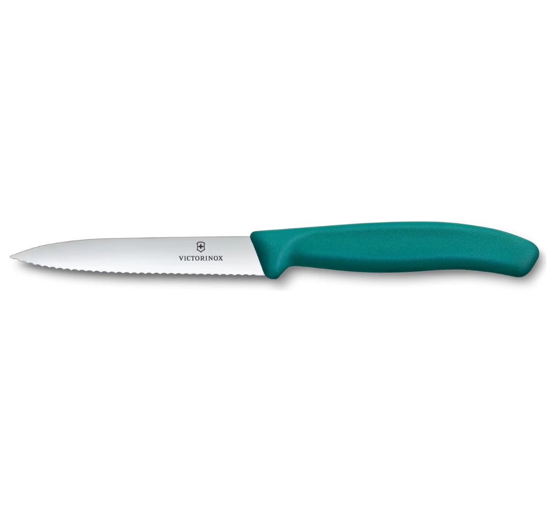 Nóż ząbkowany zielony 10cm Victorinox - Swiss Classic
