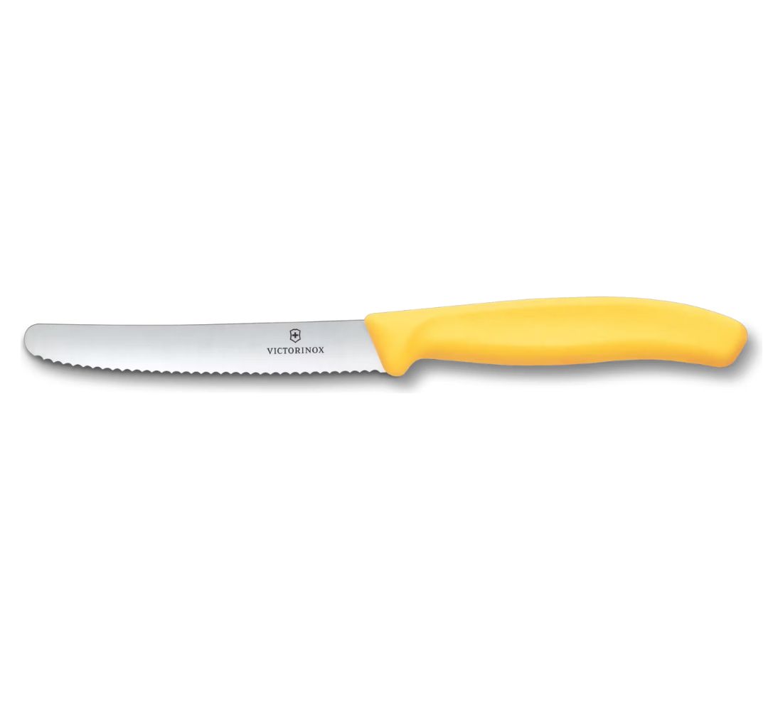 Nóż ząbkowany żółty 11cm Victorinox – Swiss Classic