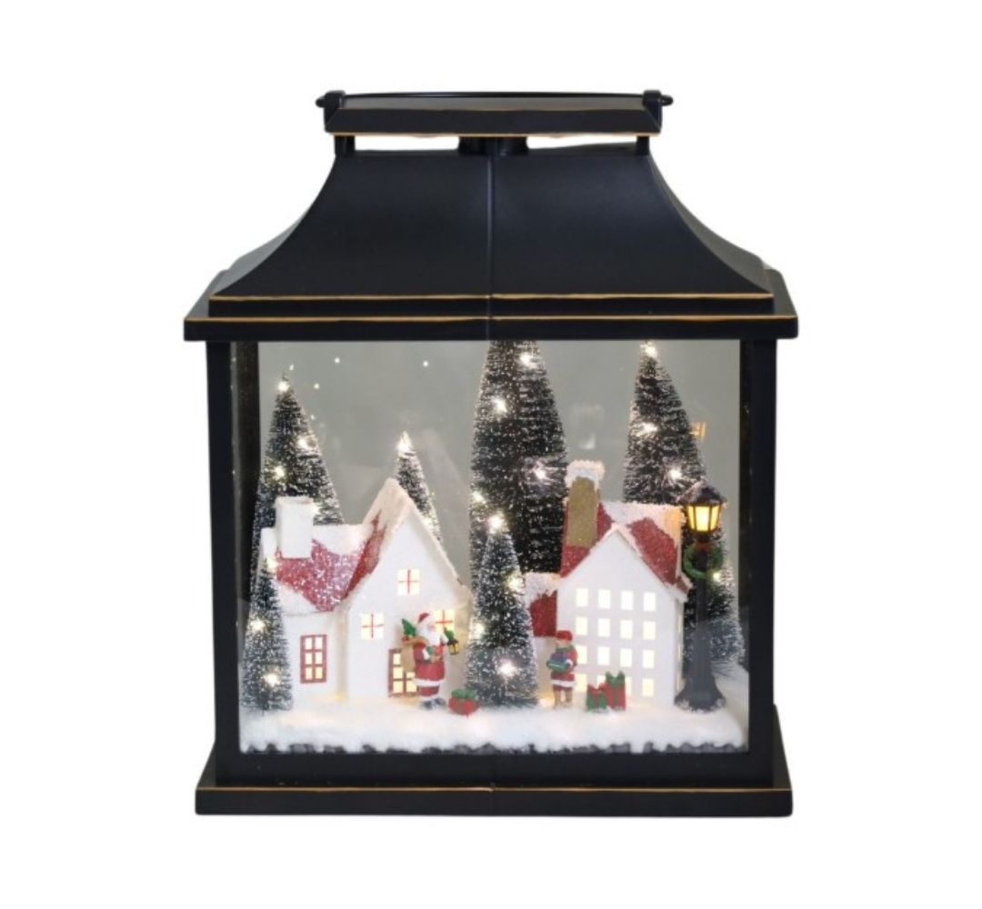Scenka świąteczna czarna led 30x16x36 cm - Ewax